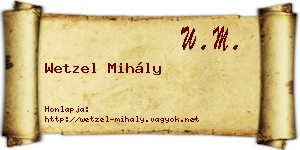 Wetzel Mihály névjegykártya