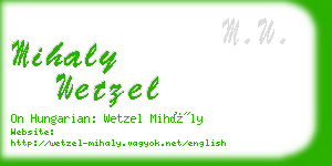 mihaly wetzel business card